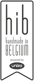 Label hib, handmade in Belgium, powered by Unizo
